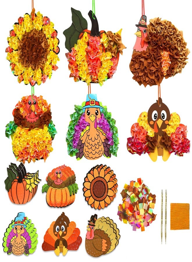 ام ال او ال ام مجموعة أدوات فنية وحرفية من 12 قطعة لعيد الشكر من MLOLM - مجموعة أدوات وخز الديك الرومي - مجموعة فنية إبداعية يمكنك صنعها بنفسك من الفوم لتزيين القماش - مشروع فني لحفلة عيد الشكر وحصاد الخريف - Image 1